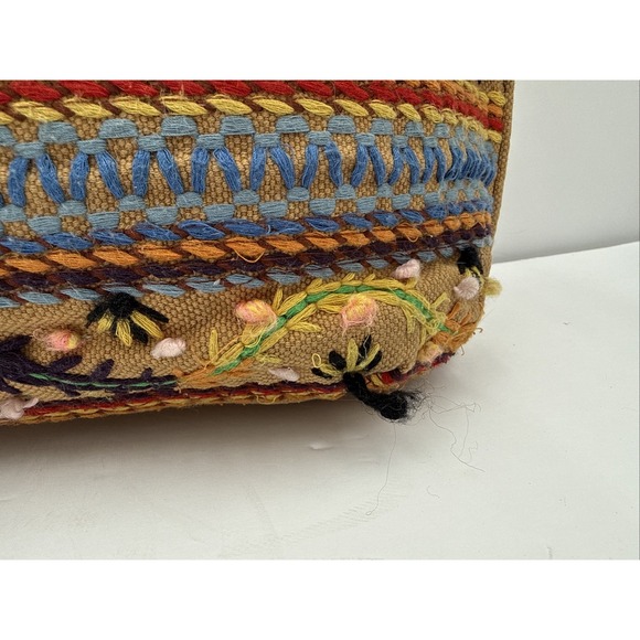 VTG Y2K Lucky Brand Vintage Embroidered Flower Boho Bucket Tote Bag Purse - Picture 2 of 13